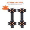 Ergodyne TREX 6310 Adjustable Slip-On Ice Traction Cleat with 10 Carbon Steel Spike Grips,Black,Extra Large
