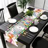 Happy Easter Table Runner Bunny Rabbit Easter Egg Tablecloth Table Cover Decor for Home Room Kitchen Dinning Table Decoration 180x35cm