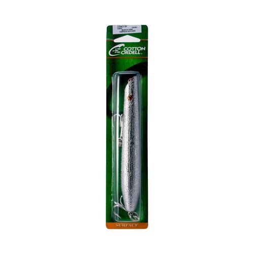 Cotton Cordell Pencil Popper Topwater Fishing Lure, Freshwater Fishing Gear and Accessories, 6", 1 oz, Chrome/Black