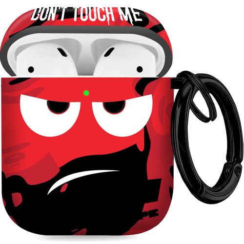 Youtec for Airpods Case, Don't Touch Me for Airpods Cover with Keychain Soft Cute Shockproof Cover for Women Men Compatible with for Airpods 2/1 Charging Case,red