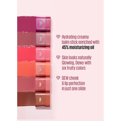 Kaja Dewy Bar - Creamy Multi-Stick Blusher & Lip Balm, Korean Cream Blush Stick for Cheeks and Lips, 45% Moisturizing Oil, Apple Extract, Vitamin-Hyaluronic Acid Infused, 04 Fig Smoothie Sorbet,10g