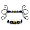 OTTE Blue Sweet Iron Elevator Horse Bit Snaffle with German Silver Rollers (6")