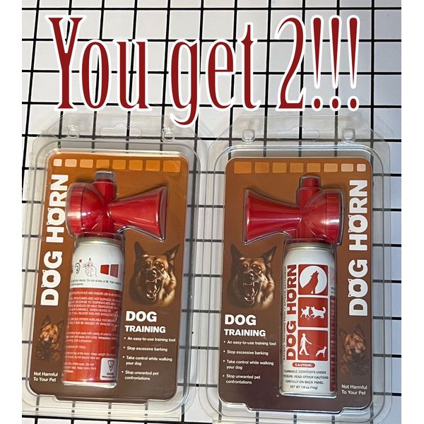 2 Dog Horns Air Horn Large - Training Tool and Attack Deterrant -Personal Safety
