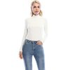 Xelky Womens Long Sleeve Turtleneck Shirt Lightweight Slim Turtle Neck Active Tops Basic Pullover Undershirt 2 Pack White/Brown S