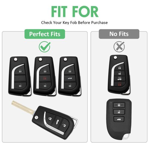 WORCAS Key Fob Case Cover Shell Compatible with Toyota 3 Button Avalon Camry Corolla Fortuner Highlander Levin RAV4 LE Sequoia Sienna Tacoma Tundra Yaris(Jade Pattern)