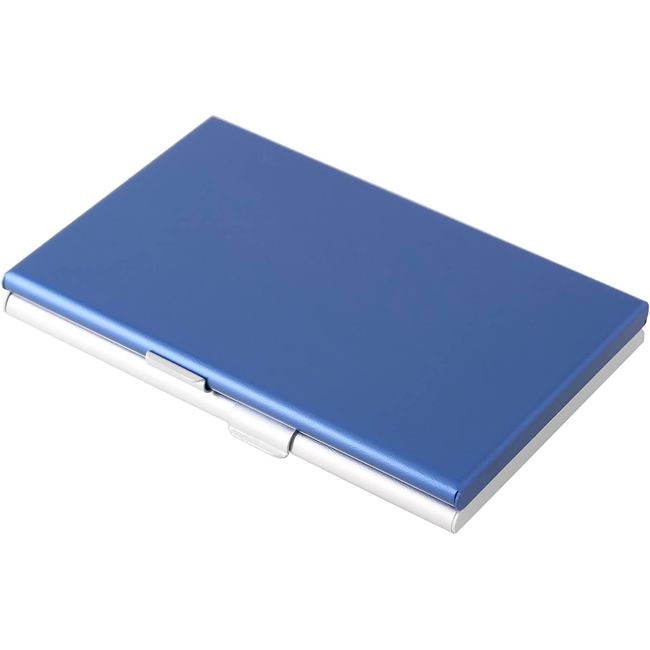 Daiichi Aluminum Dual Card Case, Blue, DAC-6802, Business Card Holder, Aluminum, Slim, Double-Sided Pockets, Holds Approximately 30 Cards