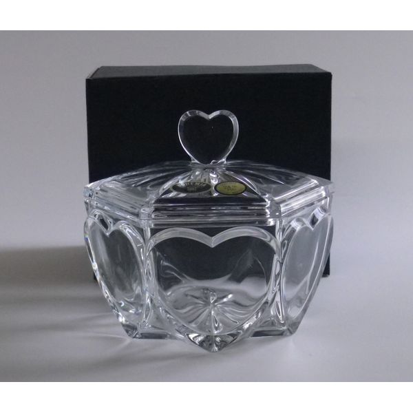 Bohemian Glass Crystal Box Trinket Box (Heart)