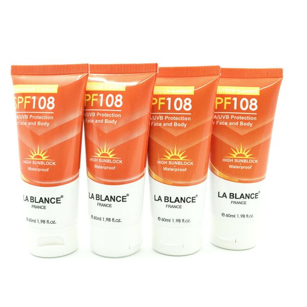 La Blance SPF 108 UVA/UVB Waterproof Protection1.98 fl.oz/60 ml X 4PK Exp 2027