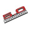 2pcs 5.0 Liter Supercharged Emblems Hood Engine 3D Badge Replacement for Universal Application Trunk (Red)