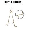 Tow Chain V-Type 15" J Hook 5/16" x 2 FT Wrecker TJ Grab Hook Flatbed Winch
