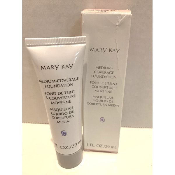 Mary Kay Medium Coverage Foundation Ivory 100 Wide Gray Lid #041995