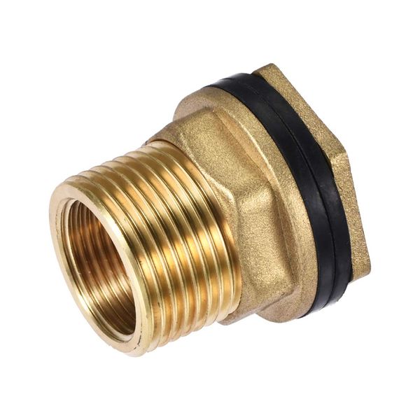 uxcell Bulkhead Fitting G3/4 Female G1 Male Tube Adapter Pipe Fitting with Silicone Gasket for Water Tank, Brass