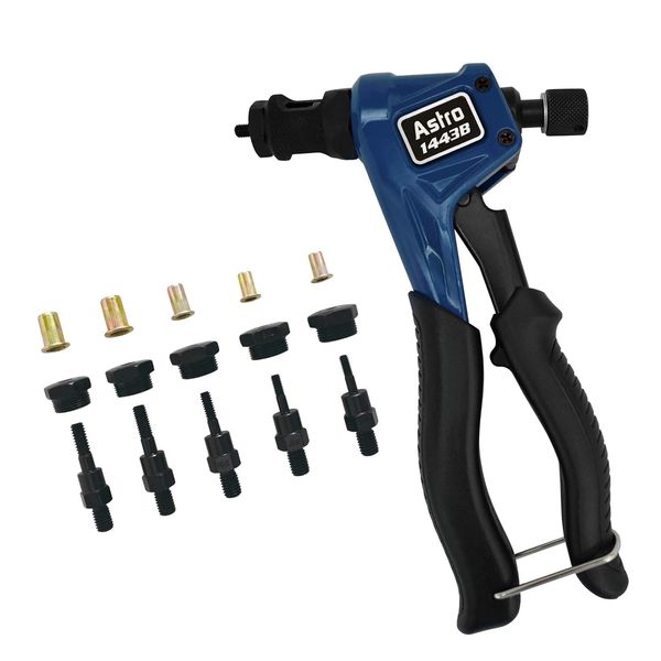 Astro Pneumatic Tool 1443B Professional Hand Rivet Nut Kit SAE & Metric with ...