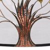 Fireplace Screen Tree/Leaf Cut-Outs Curved Shape Metal Mesh 1-Panel, Litton Lane