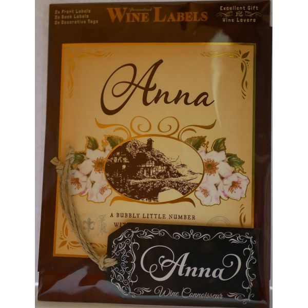 Mulberry Studios Anna Wine Label, 2 Front and Back Labels and 2 Tags