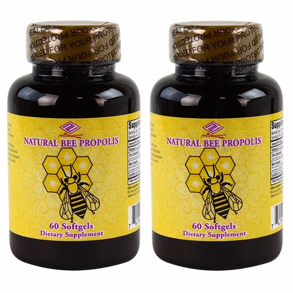 2 x Natural Bee Propolis 500mg 60 Softgels