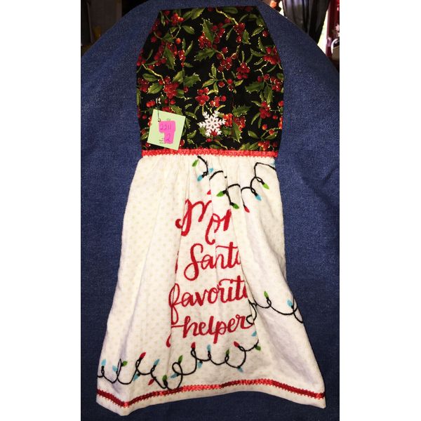 **NEW** Handmade Mom Is Santas Favorite Kitchen Hand Towel #2211