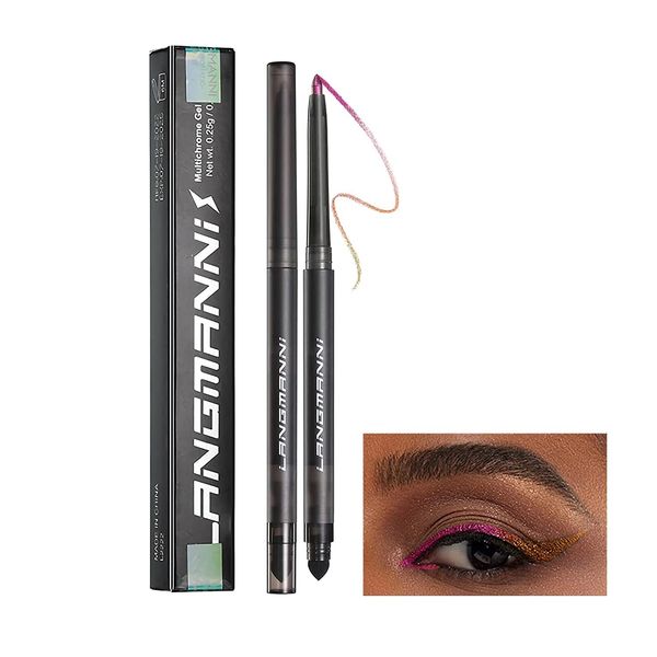 BAISEN DIARY Multi Chameleon Eyeliner Pencil Creamy retractable Liner Pen Color Shift Eye Liner Long lasting Waterproof Light Changing Eyeliner Multi-Chrome Makeup (WONDER)