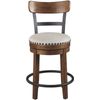 Valebeck Rustic Farmhouse 24.5” Counter Height Swivel Bar Stool, Brown