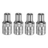 sourcing map 4pcs E-Torx Socket 1/4" Drive E5 External Torx Deep Socket CR-V 6 Point Spline Socket Star Female Bit Socket for Auto Repairs Home Maintenance DIY Hand-Making 1" Length