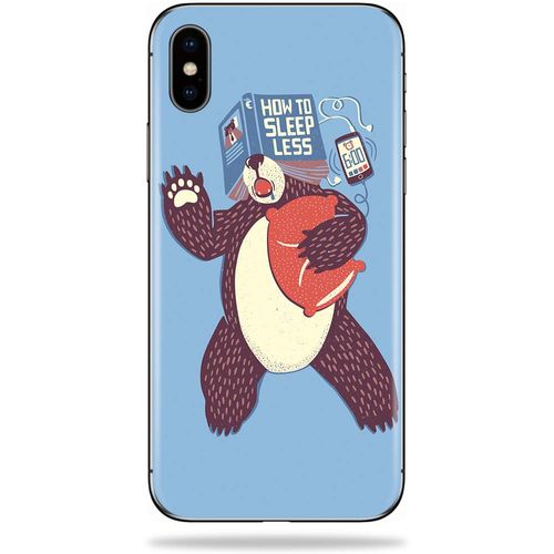 MightySkins Skin Compatible with Apple iPhone Xs Max - How to Sleep Less | Protective, Durable, and Unique Vinyl Decal wrap Cover | Easy to Apply, Remove, and Change Styles | Made in The USA