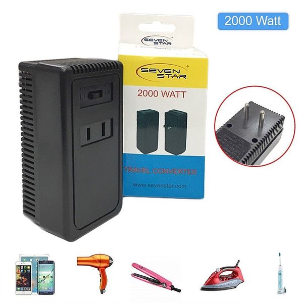 2000 Watt Travel Voltage Converter Power Adapter Step Down 220V TO 120V Europe