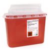 Sharps Container Prevent 2-Piece 10.75H X 10.5W X 4.75D Inch 5 Quart Red Base Horizontal Entry Lid