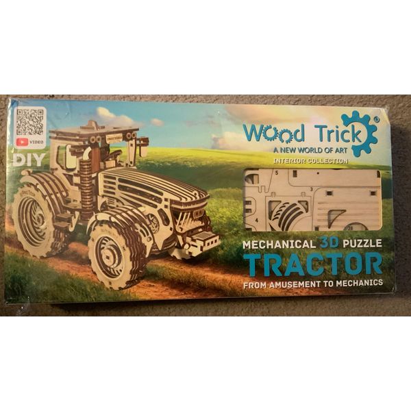 Wood Trick Tractor Toy Model Mechanical Wooden 3D Puzzle Self Assembly DIY Kit