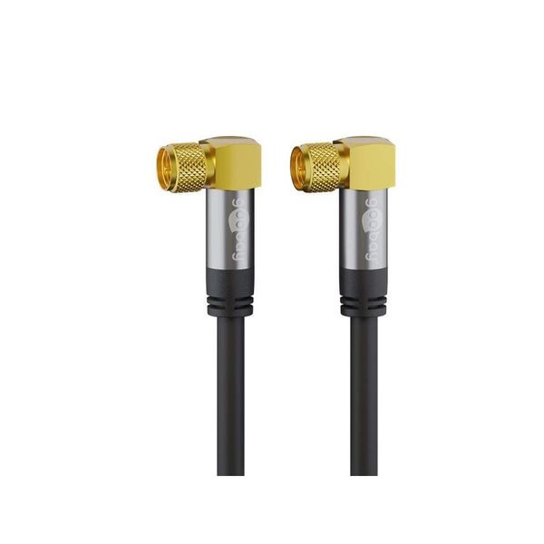 Goobay 70584 SAT Antenna Cable, 135 dB, 4x Shielded, Black, 5m Length