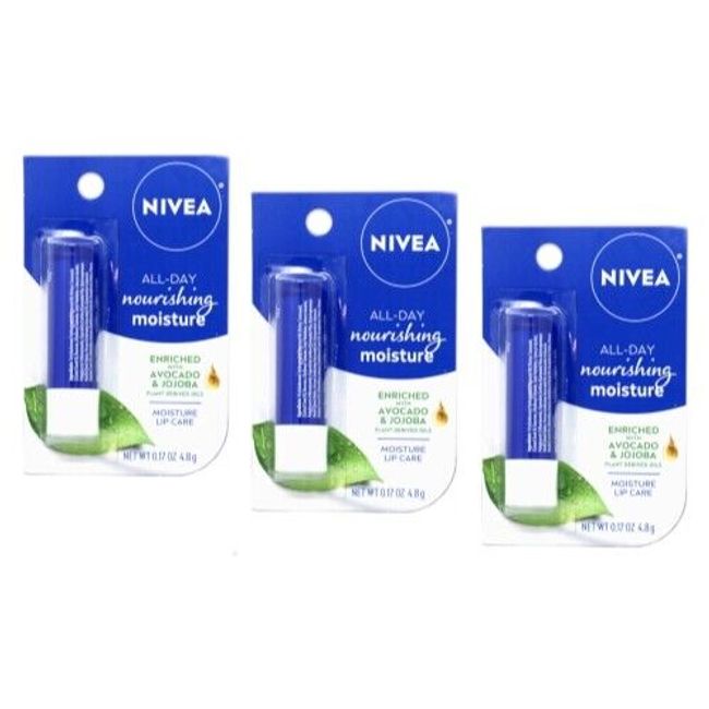 Nivea A Kiss of Moisture Lip Care, 0.17 oz (Pack of 3)