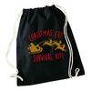 Flox Creative Black Drawstring Bag Christmas Eve Survival Kit