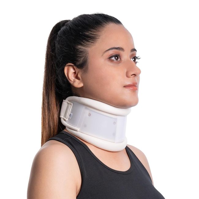 Wonder Care-Rigid Cervical Collar Plastic Neck Support Brace Adjustable Height Collar Neck Support Brace Wraps Aligns & Stabilizes Vertebrae Neck Brace for Neck Pain and support for women & men