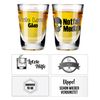 Cepewa Schnapsglas 24er Display │ 6fach sortiert Trinksprüche │Füllmenge 4 cl │ Shotgläser Stamper