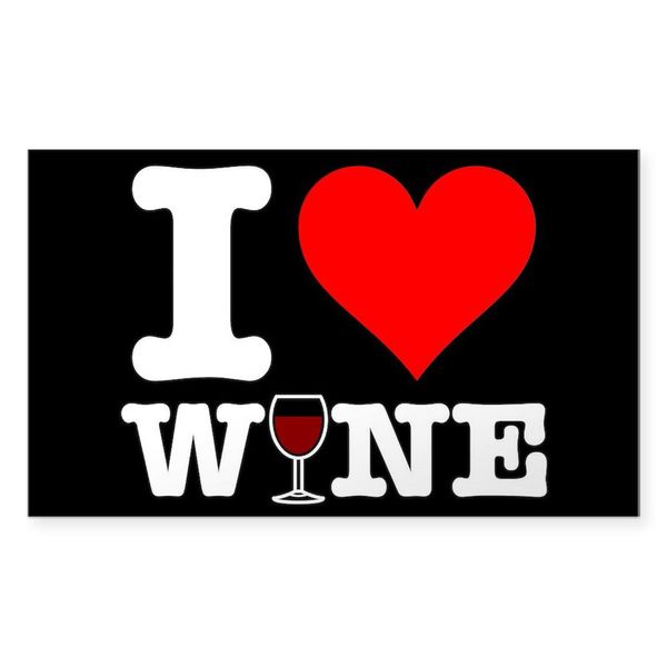 CafePress I Heart Wine Rectangle Bumper Sticker Car Decal