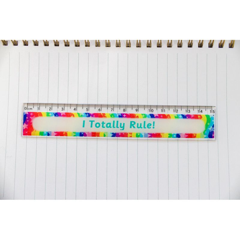 6 Personalised Rainbow Swirl School Childrens Pupils Stationery Ruler ...
