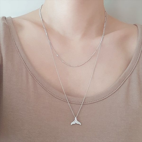 [Free Shipping] Peace Two-Line Long Chain Layered Necklace (2 Colors)