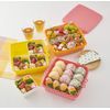T-WORLD 4059 Stackable Picnic Case, Square Shape, 3 Tiers, Pink, L, Colors