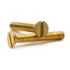 Brass Slotted Flat Head Machine Screws - 1/4"-20 x 2-1/4" Qty 25