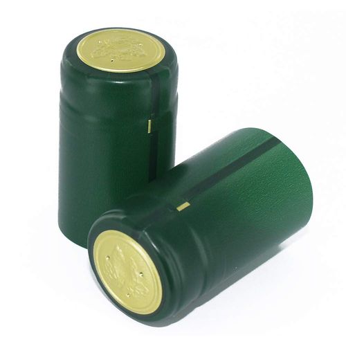 PVC Heat Shrink Capsules For Wine Bottles - Matte Green 100 count