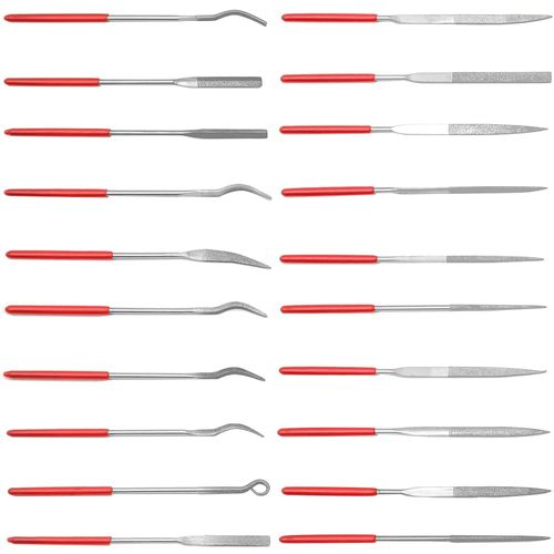 YDHfdc 20 PCS Diamond File Set Metal Files Mini Needle File Set Mini Needle Files for Jewelry Metal Glass Stone Grinding, Polishing and Engraving (3x140mm)