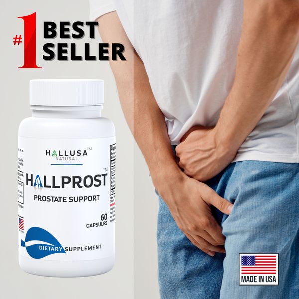 HALLPROST - Inflamed Prostate, Prostatitis, BPH & Urinary Function - 60 Capsules