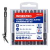 WORKPRO 10PCS Magnetic Slotted Phillips Screwdriver Bit Set 1/4" Hex Shank W/Box