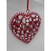 Diamante Red Heart Hanging Christmas Decoration