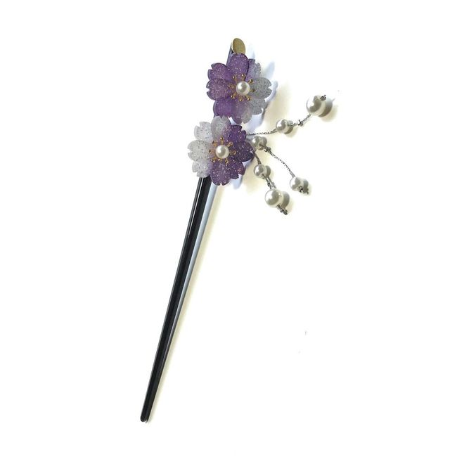 Rigral Kanzashi Cherry Blossom Hair Ornament, One Piece, Japanese Dress, Purple