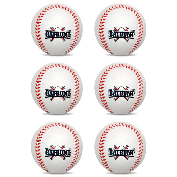 BATBUNT 6 Pcs Soft Baseballs, Foam Baseballs for Players Softball Foam Training Balls, Balls for Practice, Baseball Balls, (White)