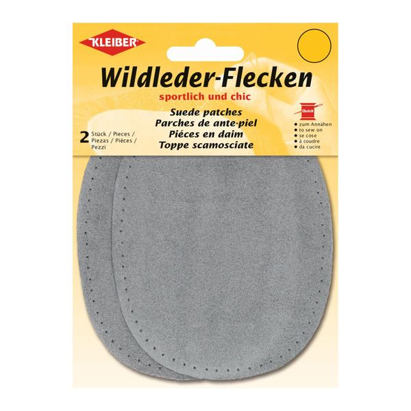 Suede Patches Oval Dove Grey Pack of 2