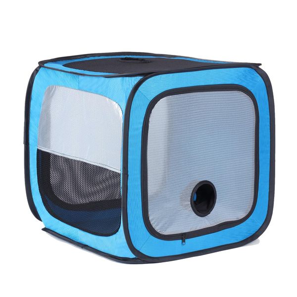 Pet Dog Cat Drying Box Waterproof Anti-Hair Flying Portable Cat Cage Kennel Portable Foldable Cat Drying Room Pet Dry Room Pet Hair Dryer Clean Grooming House Dryer Cage for Cats/Dogs.(Blue)