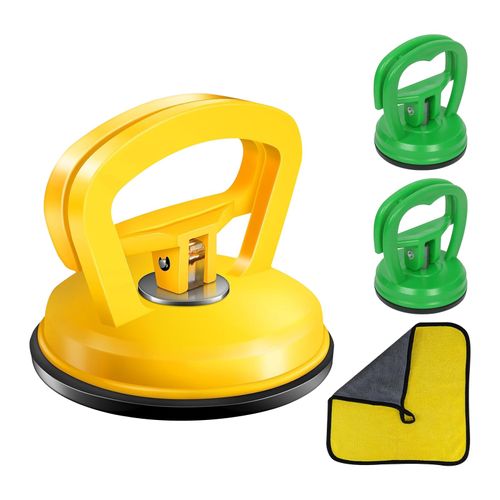 Dent Puller, Car Dent Puller Kit, 3 Pack Car Dent Puller Handle Lifter, Dent Remover Tool for Car Dent Repair, Suction Cup Dent Puller and No Paint Dent Repair Kit for Car Body Dent. (3Pcs Green)