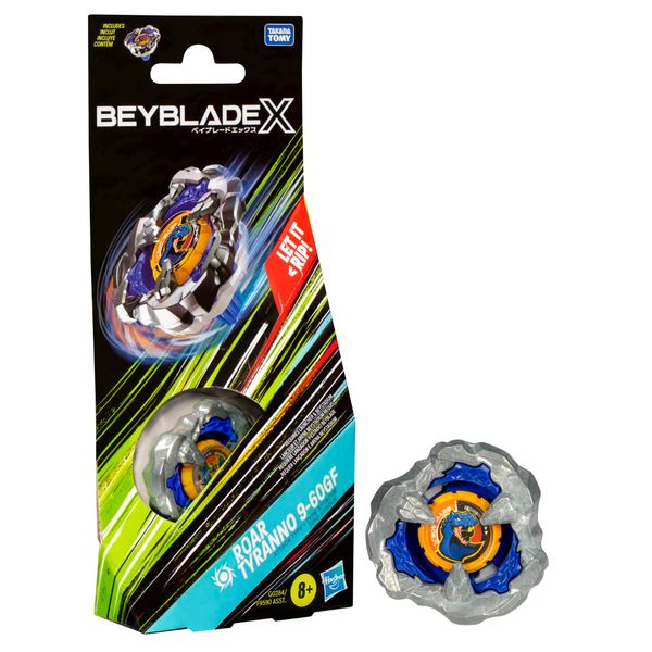 Beyblade X Roar Tyranno 9-60GF Booster Pack Set with Attack Type Right-Spinning Top; Battling Top Toys for 8 Year Old Boys and Girls