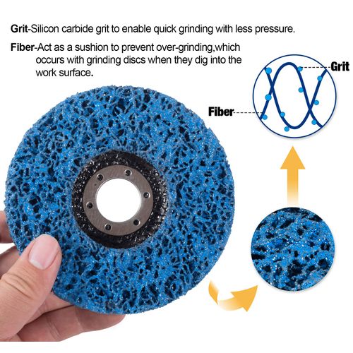 S SATC Strip Discs 5PCS Bule Stripping Wheel 4-1/2" x 7/8" Fit Angle Grinder Clean and Remove Paint Rust and Oxidation